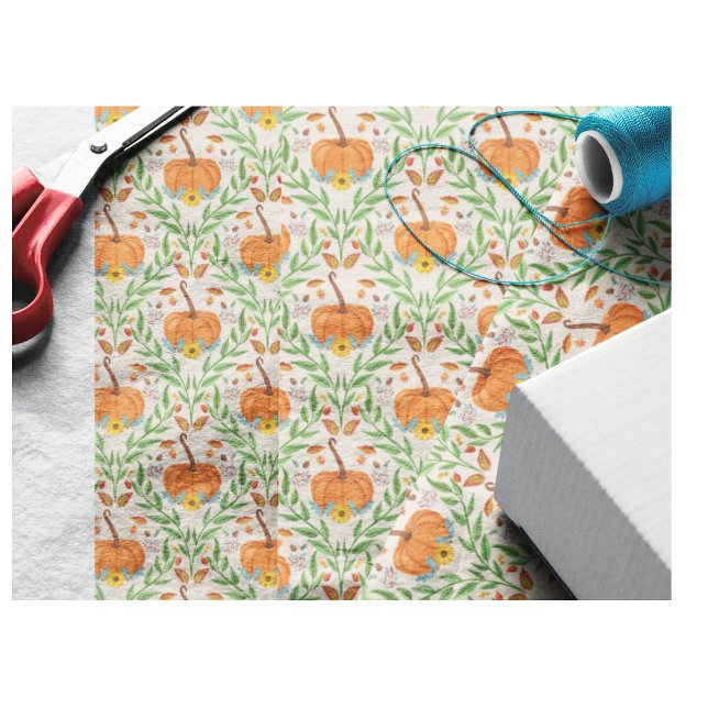 Botanisches Design des Autumn Pumpkin Seidenpapier (Von Creator hochgeladen)