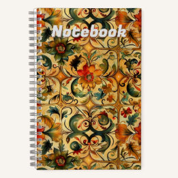 Botanisches Design des Goldenen Zeitalters Notizbuch
