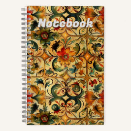 Botanisches Design des Goldenen Zeitalters Notizbuch