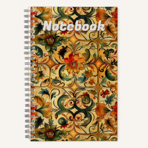 Botanisches Design des Goldenen Zeitalters Notizbuch