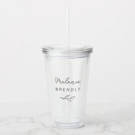 Botanisches Elegant Modernes Minimalistisch Acryltrinkbecher