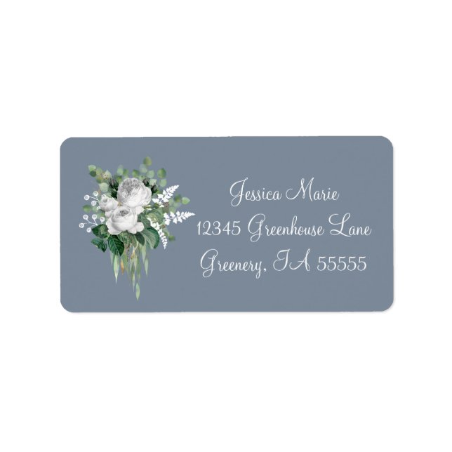 Botanisches Elegantes Skript Adressaufkleber (Vorne)