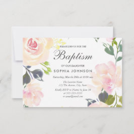 Botanisches Elegantes Taufbecken Einladung