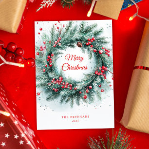 Botanisches Elegantes Weihnachtslied Feiertagskarte
