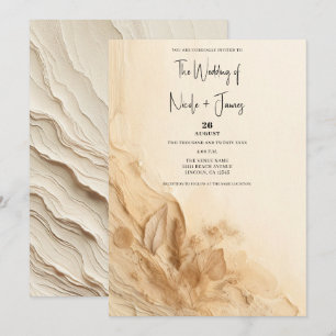 Botanisches Elfenbein-Cream-Bohemian-Textur-Hochze Einladung