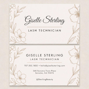 Botanisches Erröten und Schwarzes Lash Techniker S Visitenkarte