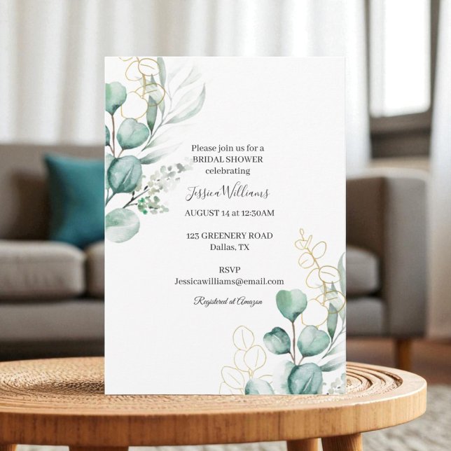 Botanisches Eukalyptus Boho Greenery Brautparty Einladung (Von Creator hochgeladen)