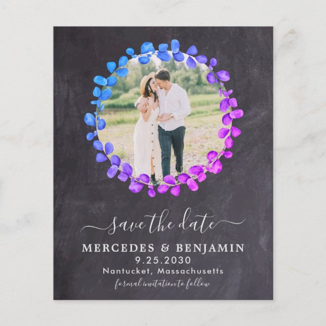 Botanisches Eukalyptus-Foto Save the Date Ca (Vorderseite)