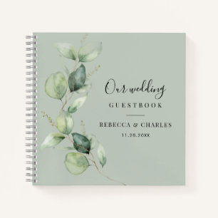 Botanisches Eukalyptus Greenerity Wedding Gästebuc Notizbuch