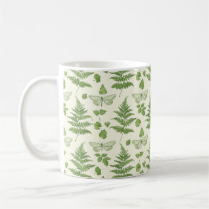 Botanisches Farn-Design Grün Gelb Kaffeetasse