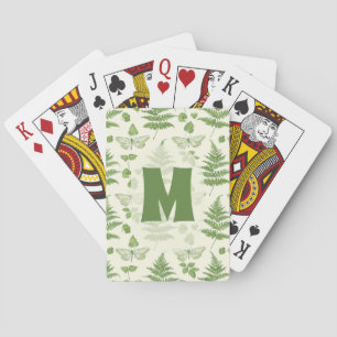 Botanisches Farn Grün Gelb Deck  Spielkarten