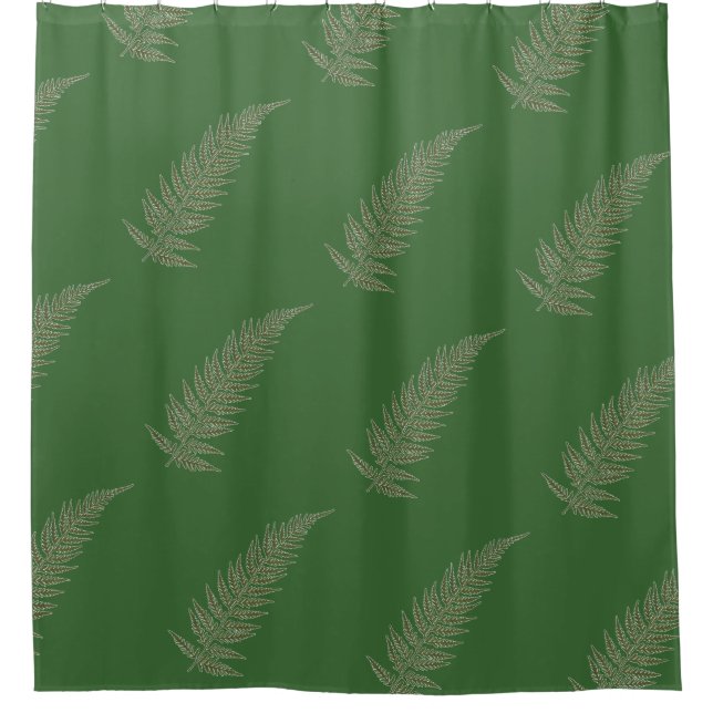 Botanisches Federblatt - Mix und passende Farbe Duschvorhang (Vorderseite)