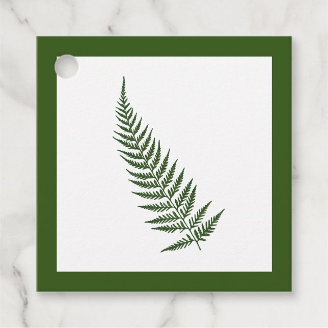 Botanisches Federblatt - Mix und passende Farbe Geschenkanhänger (Vorderseite)