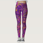 Botanisches feines Muster in dunklem Lila Leggings<br><div class="desc">Dieses bunte botanische Muster zeichnet sich durch illustrierte Blumen und Blume in einer reichen, tiefen Purpurpalette aus.</div>