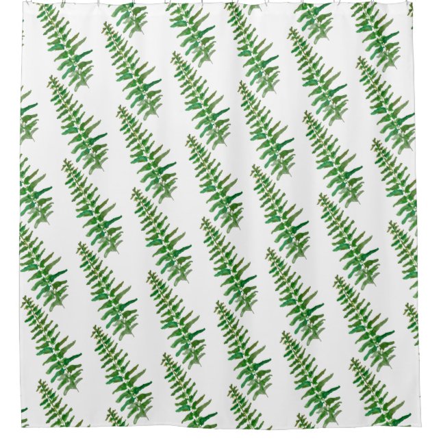 Botanisches Fern Leaf Muster Duschvorhang (Vorderseite)