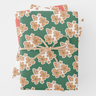 Botanisches festliches Feiertags- und Geburtstags- Geschenkpapier Set