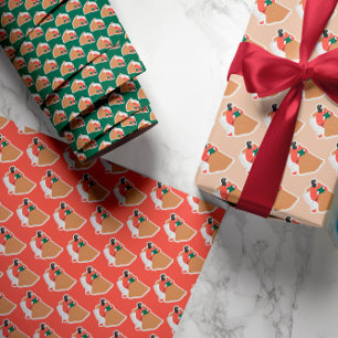 Botanisches festliches Feiertags- und Geburtstags- Geschenkpapier Set