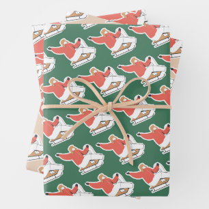 Botanisches festliches Feiertags- und Geburtstags- Geschenkpapier Set