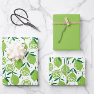 Botanisches festliches Feiertags- und Geburtstags- Geschenkpapier Set