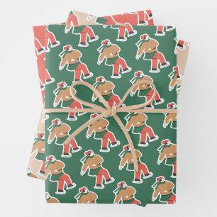 Botanisches festliches Feiertags- und Geburtstags- Geschenkpapier Set