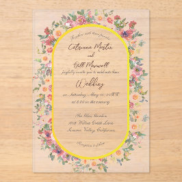 Botanisches Floral - Akronylic Hochzeitseinladung Acryleinladungen