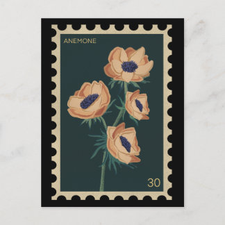 Botanisches florales Anemon - Winde Postkarte