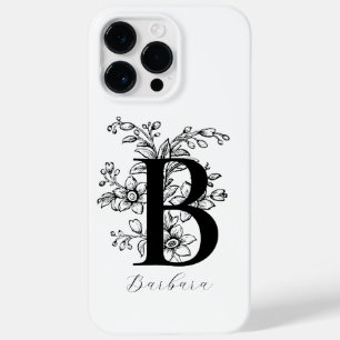 Botanisches florales Monogramm Buchstabe B Name Case-Mate iPhone 14 Pro Max Hülle