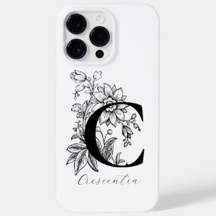 Botanisches florales Monogramm Buchstabe C Name Case-Mate iPhone 14 Pro Max Hülle