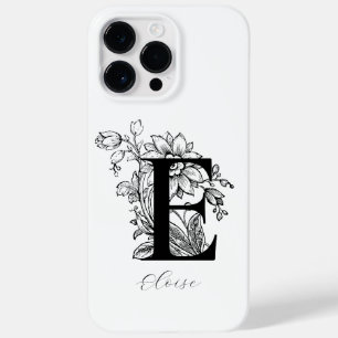 Botanisches florales Monogramm Buchstabe E Name Case-Mate iPhone 14 Pro Max Hülle