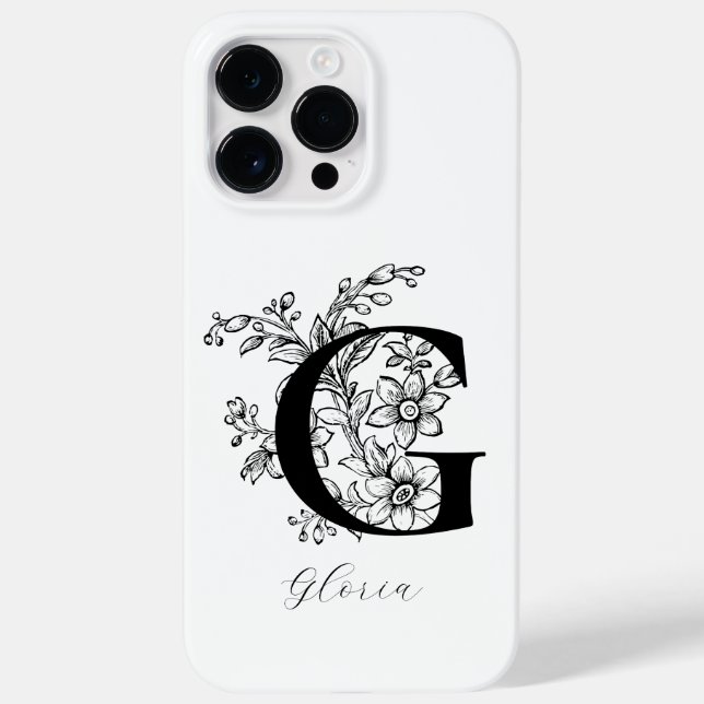 Botanisches florales Monogramm Buchstaben G Name Case-Mate iPhone Hülle (Rückseite)