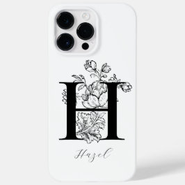 Botanisches florales Monogramm Buchstaben H Name Case-Mate iPhone 14 Pro Max Hülle