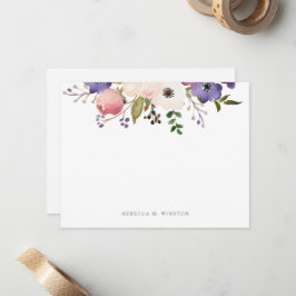 Botanisches florales Personalisiert Mitteilungskarte