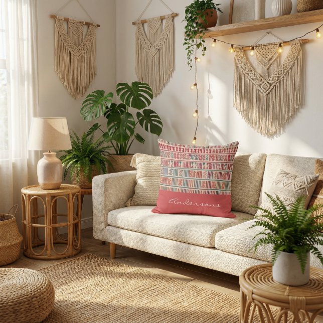 Botanisches florales rustikales Boho-Muster  Kissen (Von Creator hochgeladen)