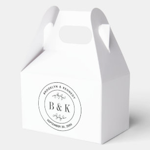 Botanisches florales Spaß-Monogramm-Hochzeitspaar- Geschenkschachtel