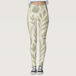 Botanisches Flow-Nahtlosmuster Luxus-Yoga Leggings