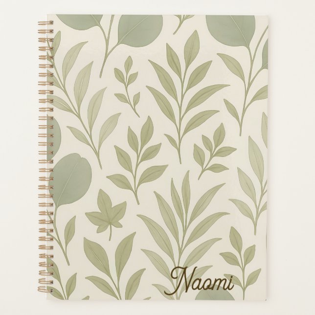 Botanisches Flow-Nahtlosmuster | Luxus-Yoga  Planer (Vorderseite)