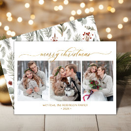 Botanisches Folies 3 Weihnachtsgeschenk für mehrer Feiertagskarte