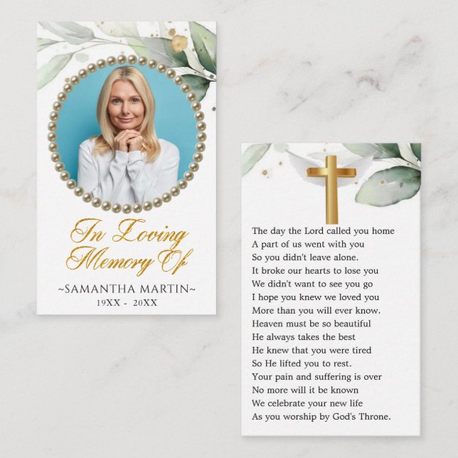 Botanisches Foto Beerdigungskarte Visitenkarte (Vorne/Hinten)