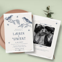 Botanisches Foto & Birds Classic Vintage Wedding
