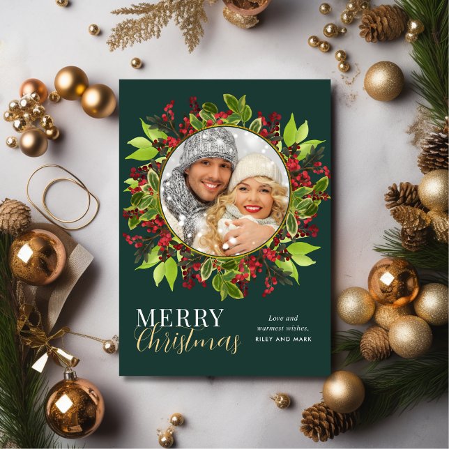 Botanisches Foto der modernen Weihnachtswasserwelt Feiertagskarte (Von Creator hochgeladen)