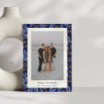 Botanisches Foto des modernen Boho Feiertagskarte<br><div class="desc">Moderne Boho Blue Yellow Hanukkah Botanische Foto Ferienkarte</div>