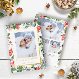 Botanisches Foto Foil Holiday Card Folien Feiertagskarte