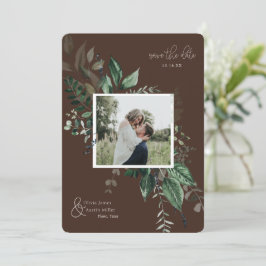 Botanisches Foto mit Blattgrün Save the Date