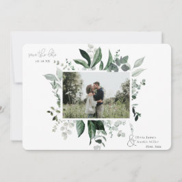 Botanisches Foto mit Blattgrün Save the Date