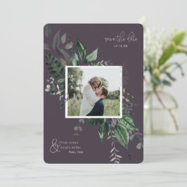 Botanisches Foto mit Blattgrün Save the Date