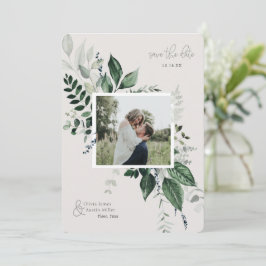 Botanisches Foto mit Blattgrün Save the Date