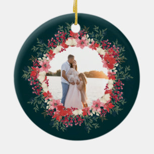 Botanisches Foto mit Blumenstrauß Keramik Ornament