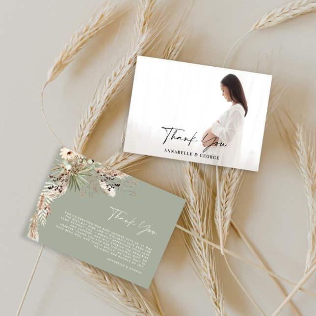 Botanisches Foto mit einfacher Babydusche Begleitkarte (Von Creator hochgeladen)