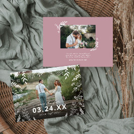 Botanisches Foto-Overlay Save the Date