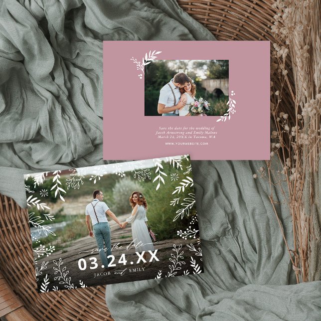 Botanisches Foto-Overlay Save the Date (Von Creator hochgeladen)